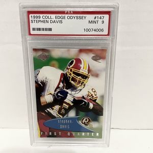1999 Collectors Edge Odyssey Stephen Davis, First Quarter, #147, PSA 9, Redskins